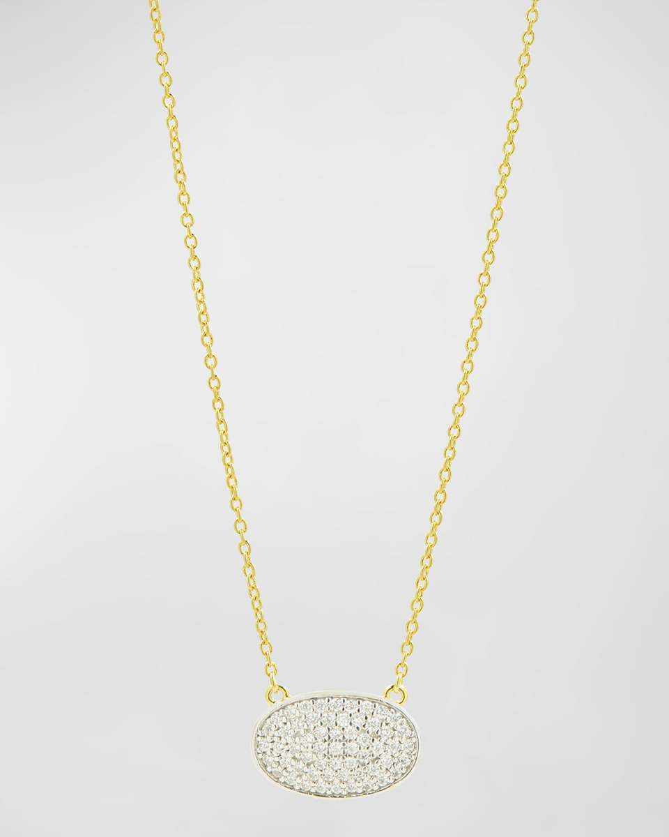 Pave Oval Pendant Necklace